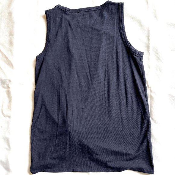 Theory Women's Twist Front Pima Cotton Tank Top – Size P (0) | Navy Blue - Picture 2 of 5